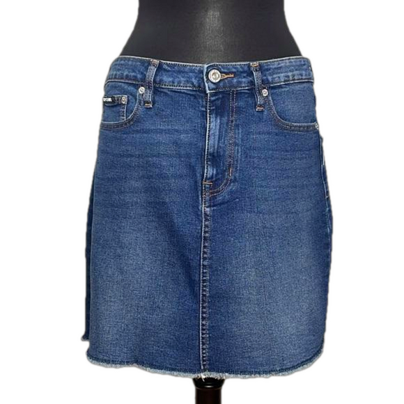 DKNY Jeans Women’s Denim Jean Blue Mini Skirt Size 10 - Picture 2 of 12